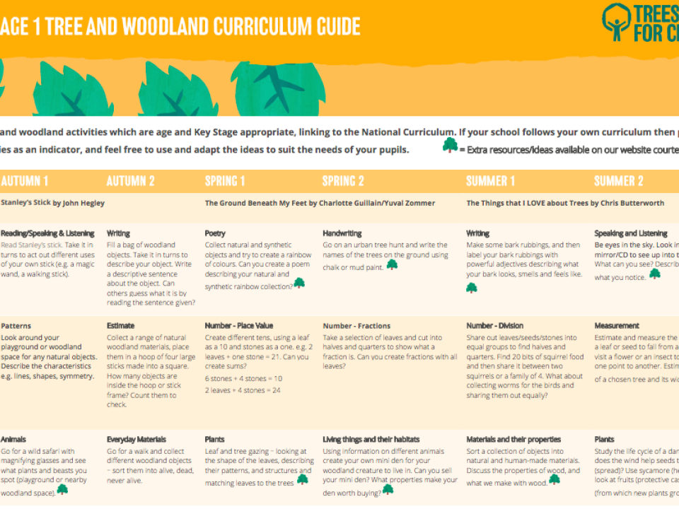 KS1 - Tree and Woodland Curriculum Guide
